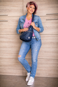 CrossbodyBag/ Sling Bag /  Umhängetasche - Farbe marineblau - Sneak Optik